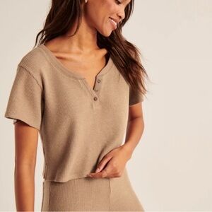 Abercrombie Waffle/Henley Top